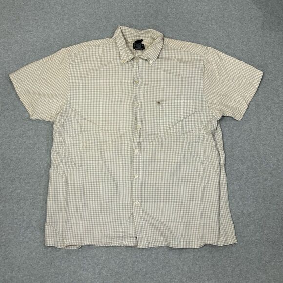 Ralph Lauren Jeans Men Shirt Size XL Short Sleeve Yellow White Casual Summer VTG - Picture 1 of 5